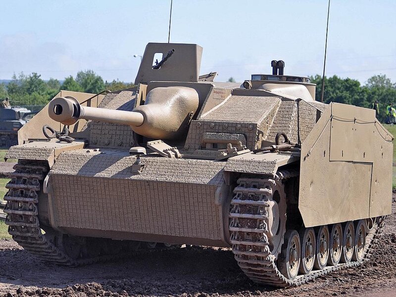 German Tank on Display — Tan, Neutral