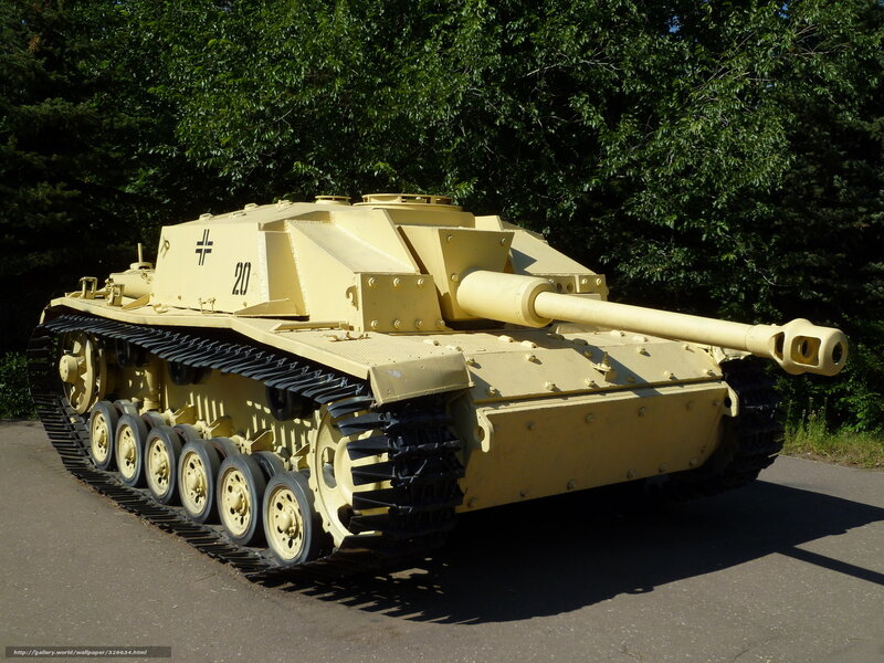 German Tank on Display — Yellow