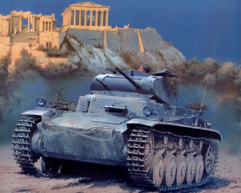 German Tank on Hill
