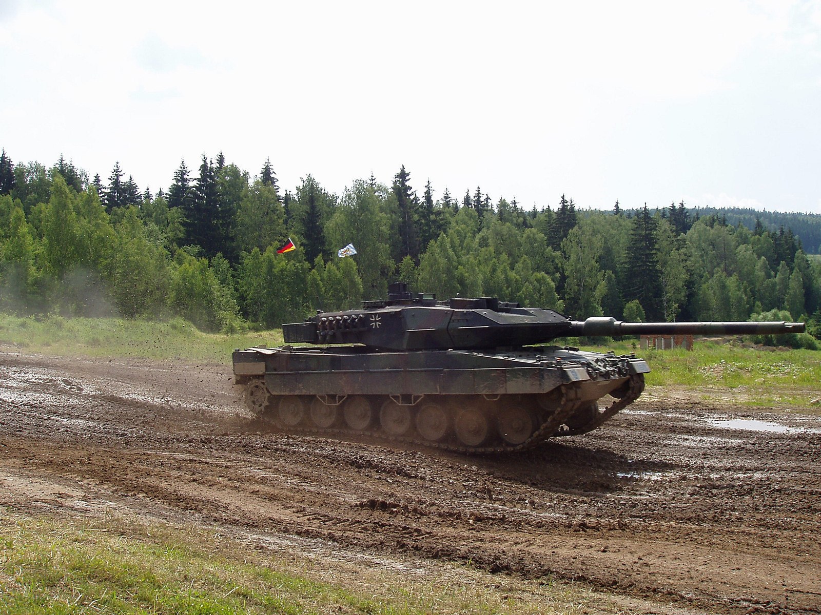 German tank on muddy field