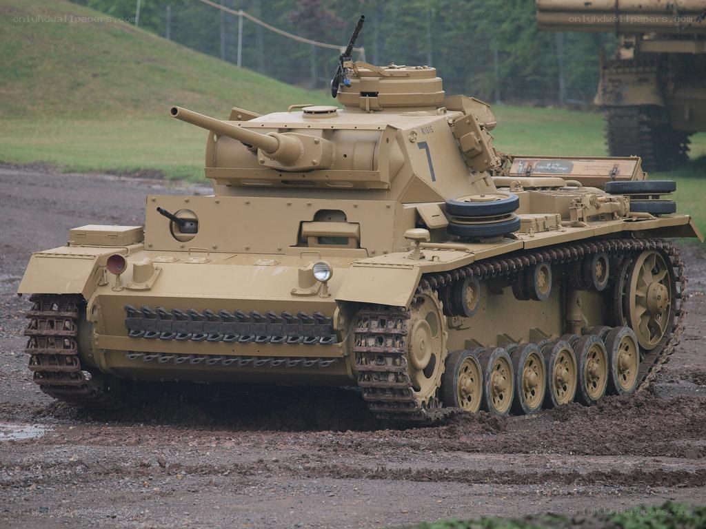 German tank on muddy ground