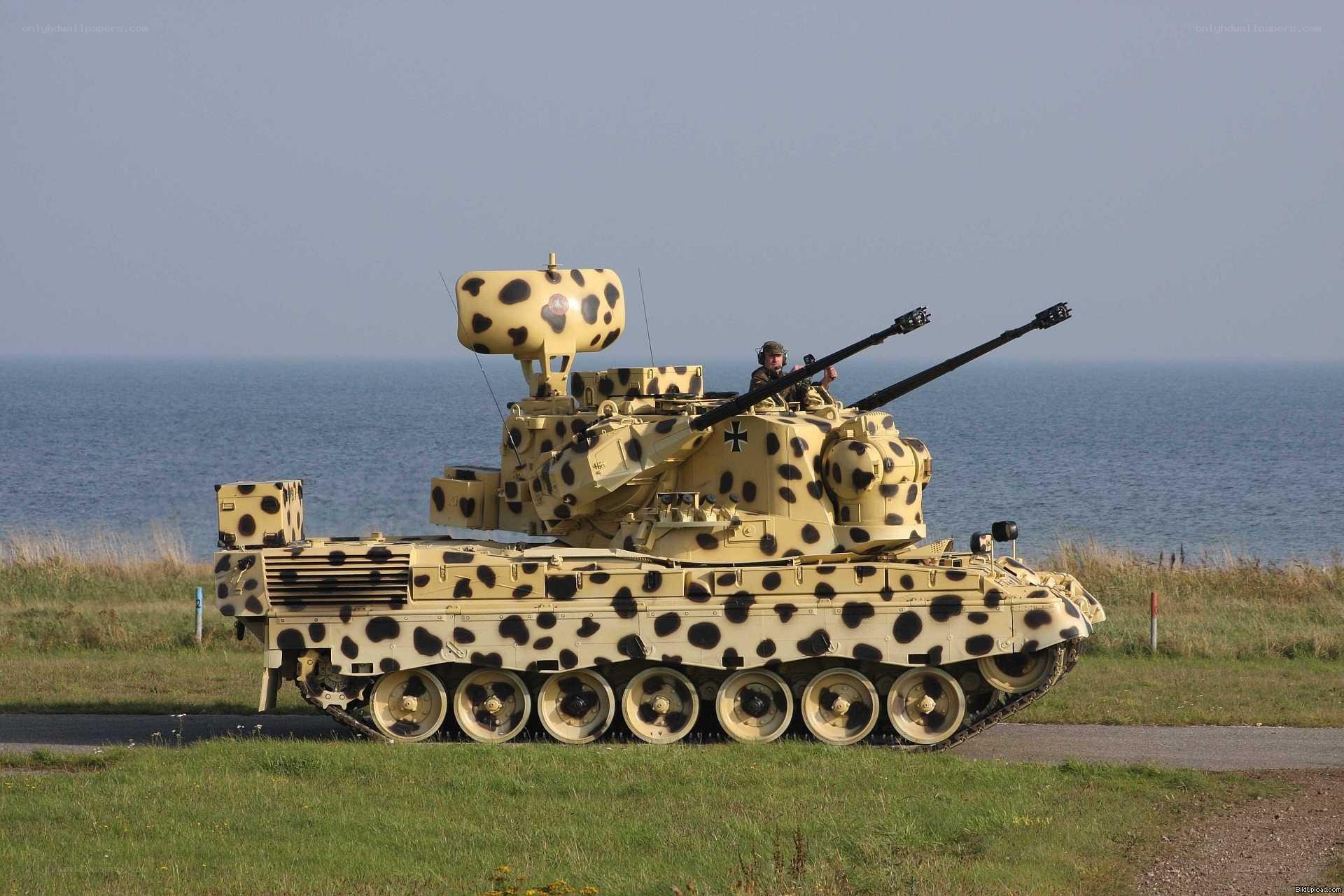 German tank with camouflage