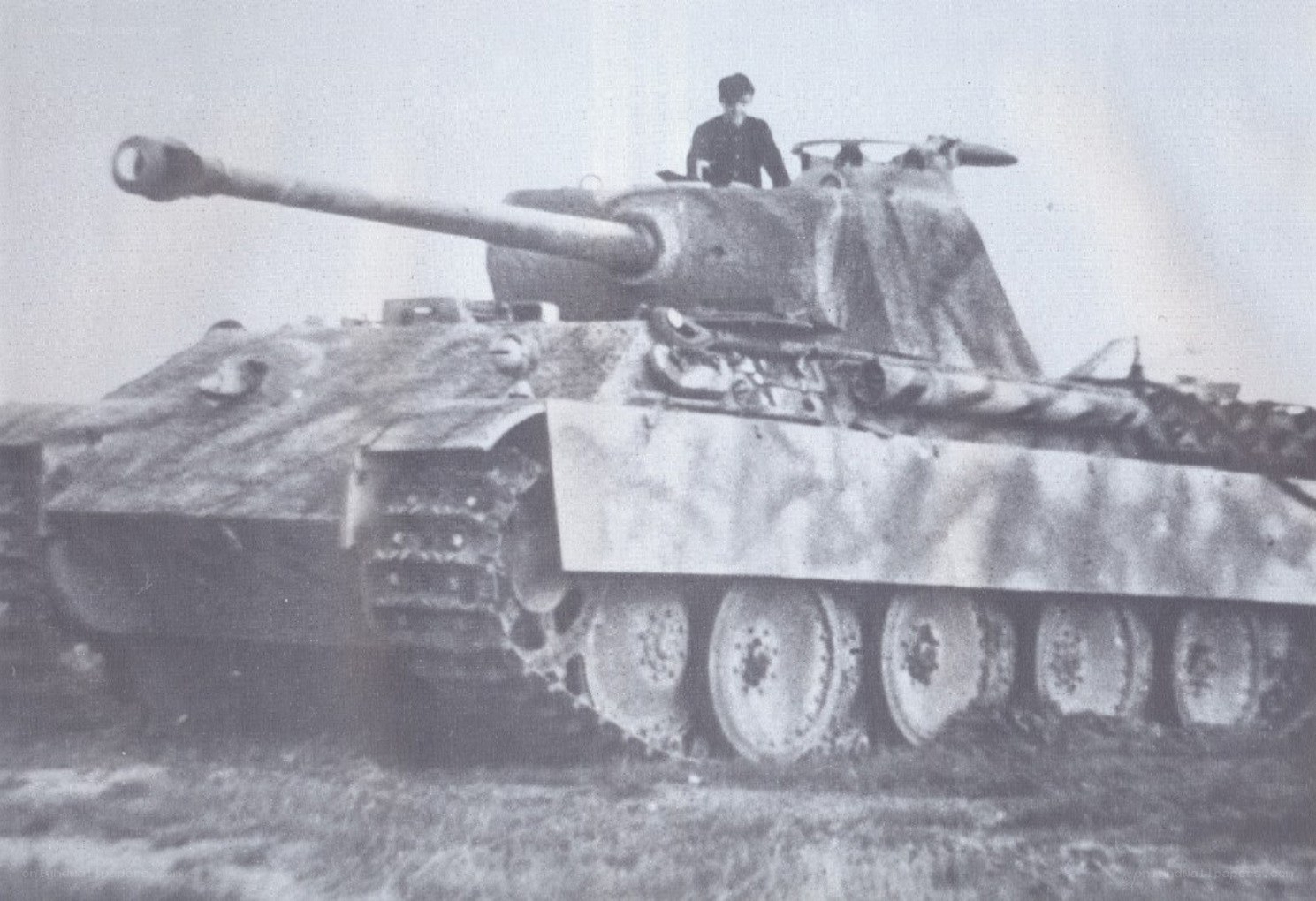 German tank with crew member