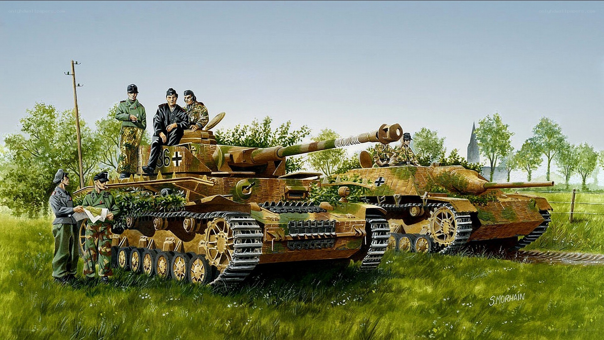 German tanks in field