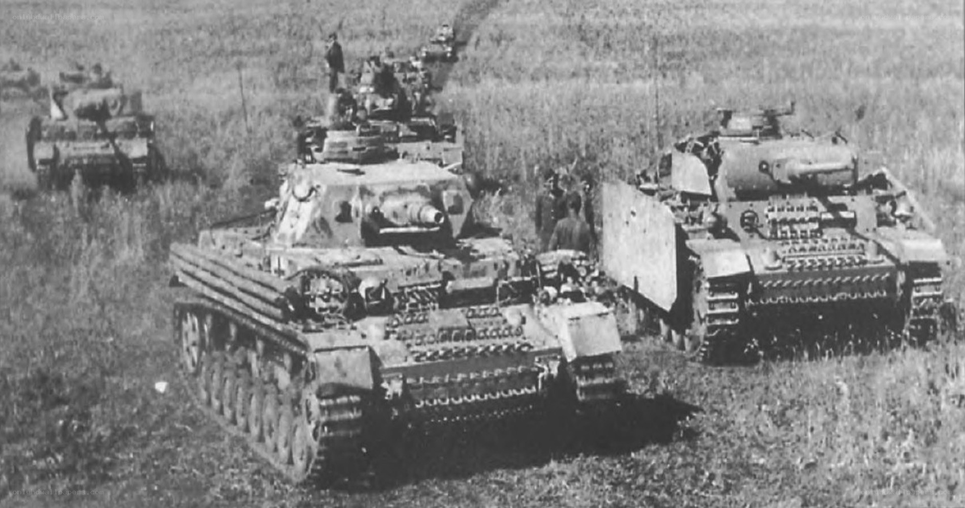 German tanks in field formation