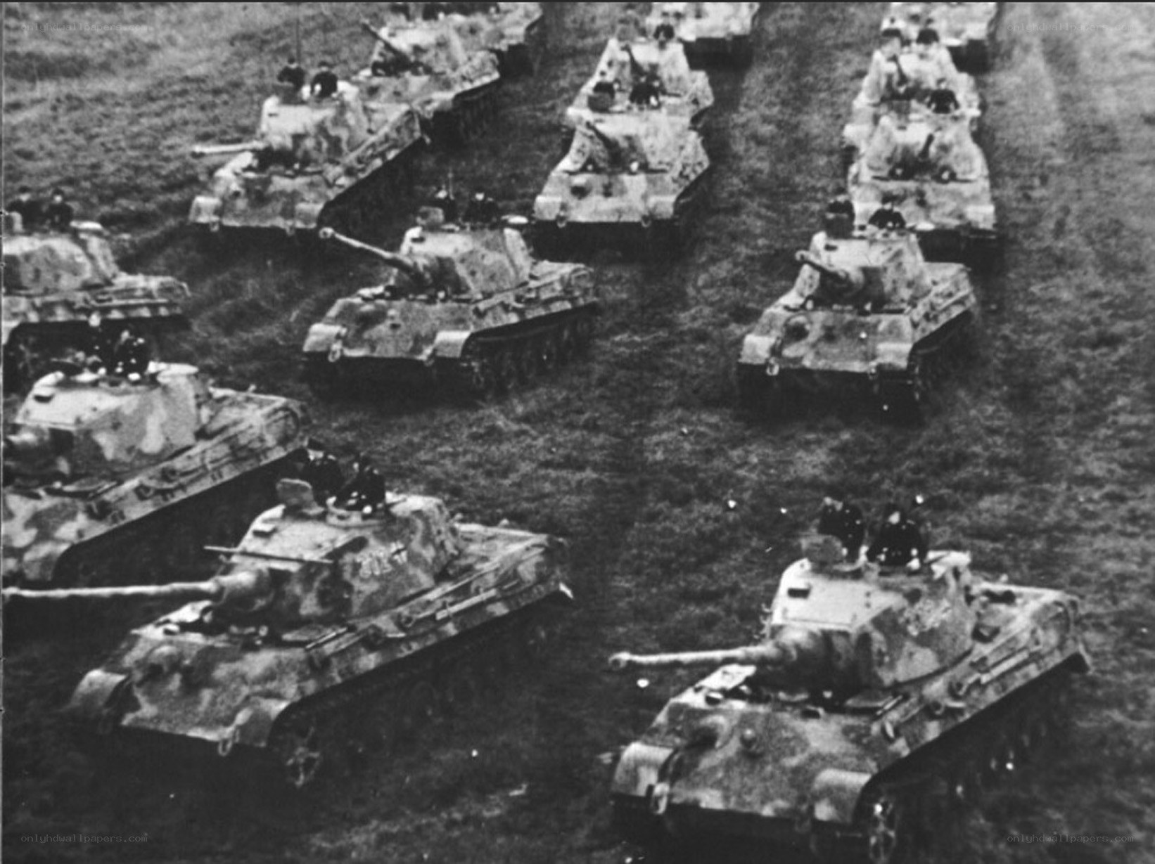 German tanks in formation