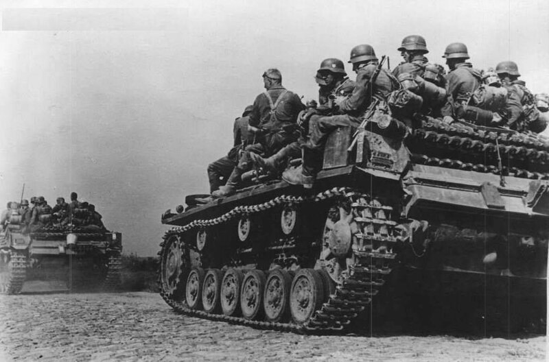 German tanks in motion