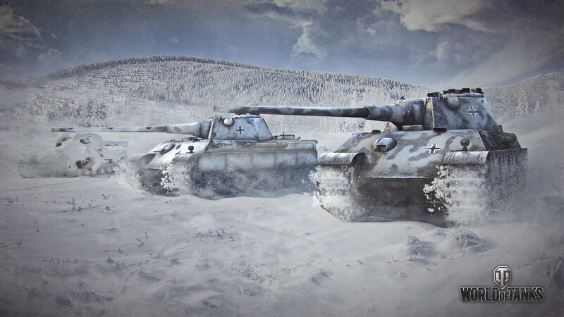 German Tanks in Snow — White, Dramatic