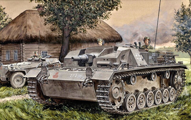 German Tanks in Village