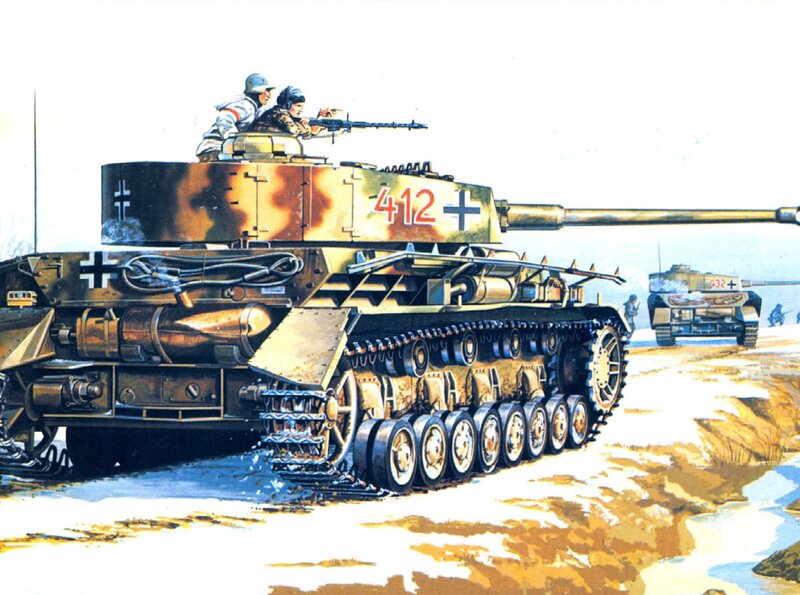 German tanks in winter combat