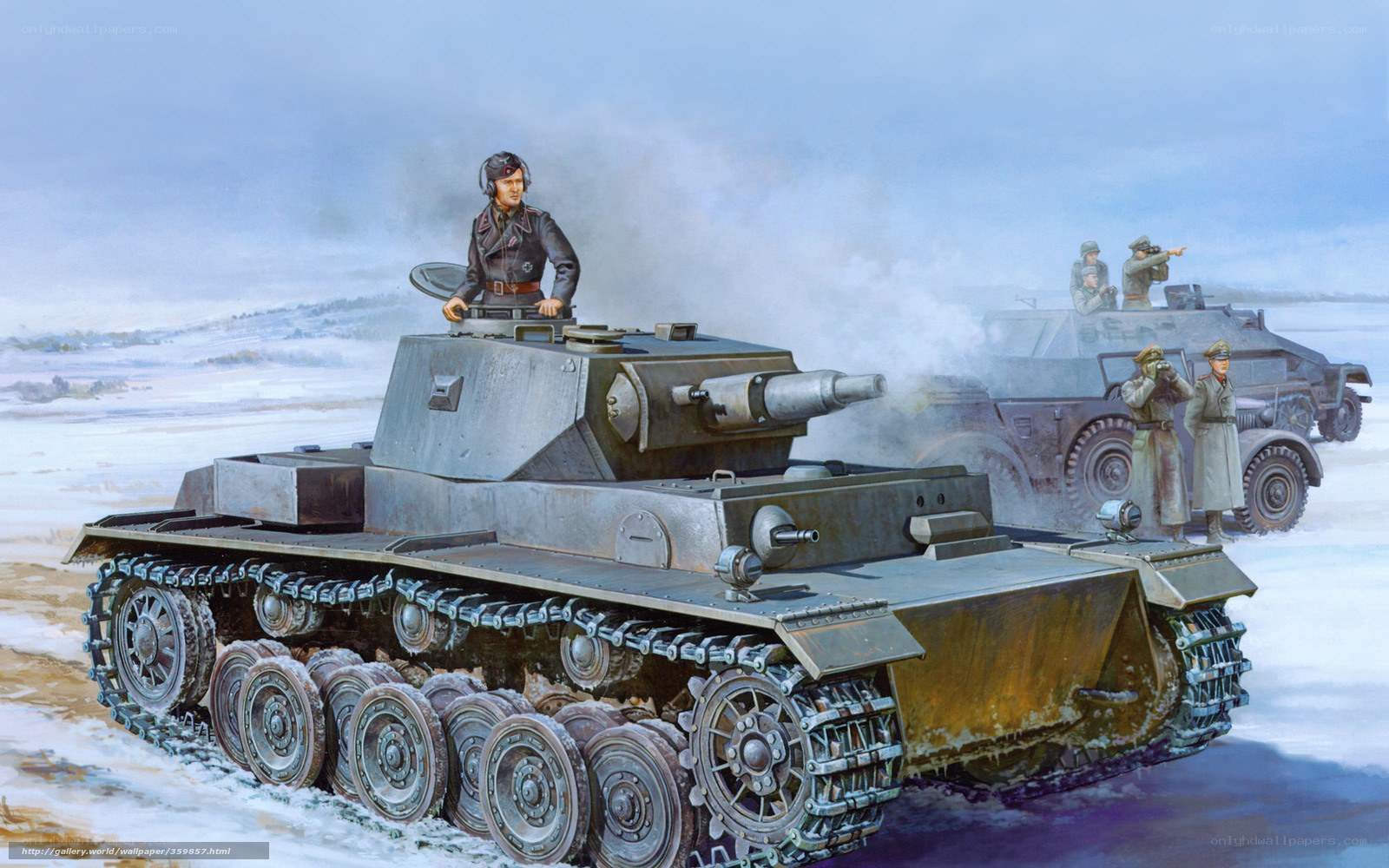 German tanks in winter combat