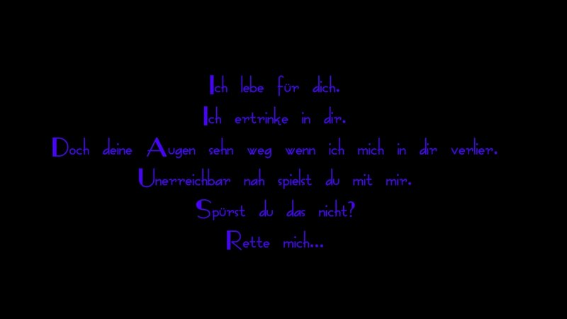 German Text on Black Background