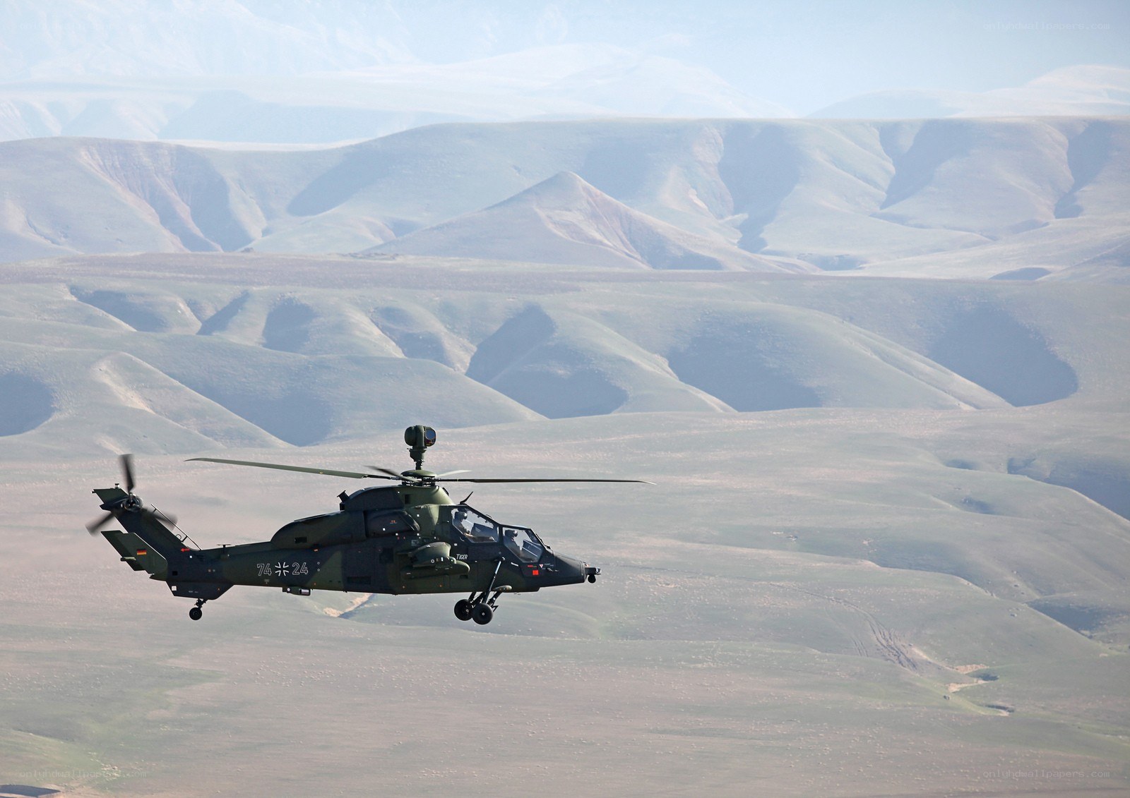 German Tiger helicopter in flight