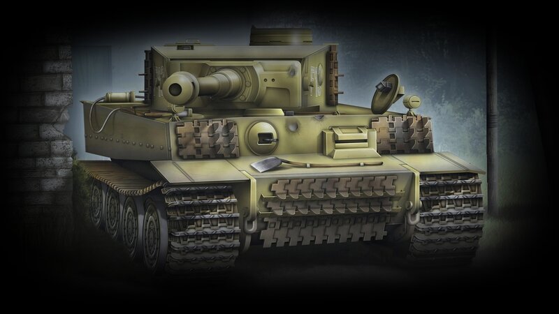 German Tiger Tank — Green, Dramatic, Night