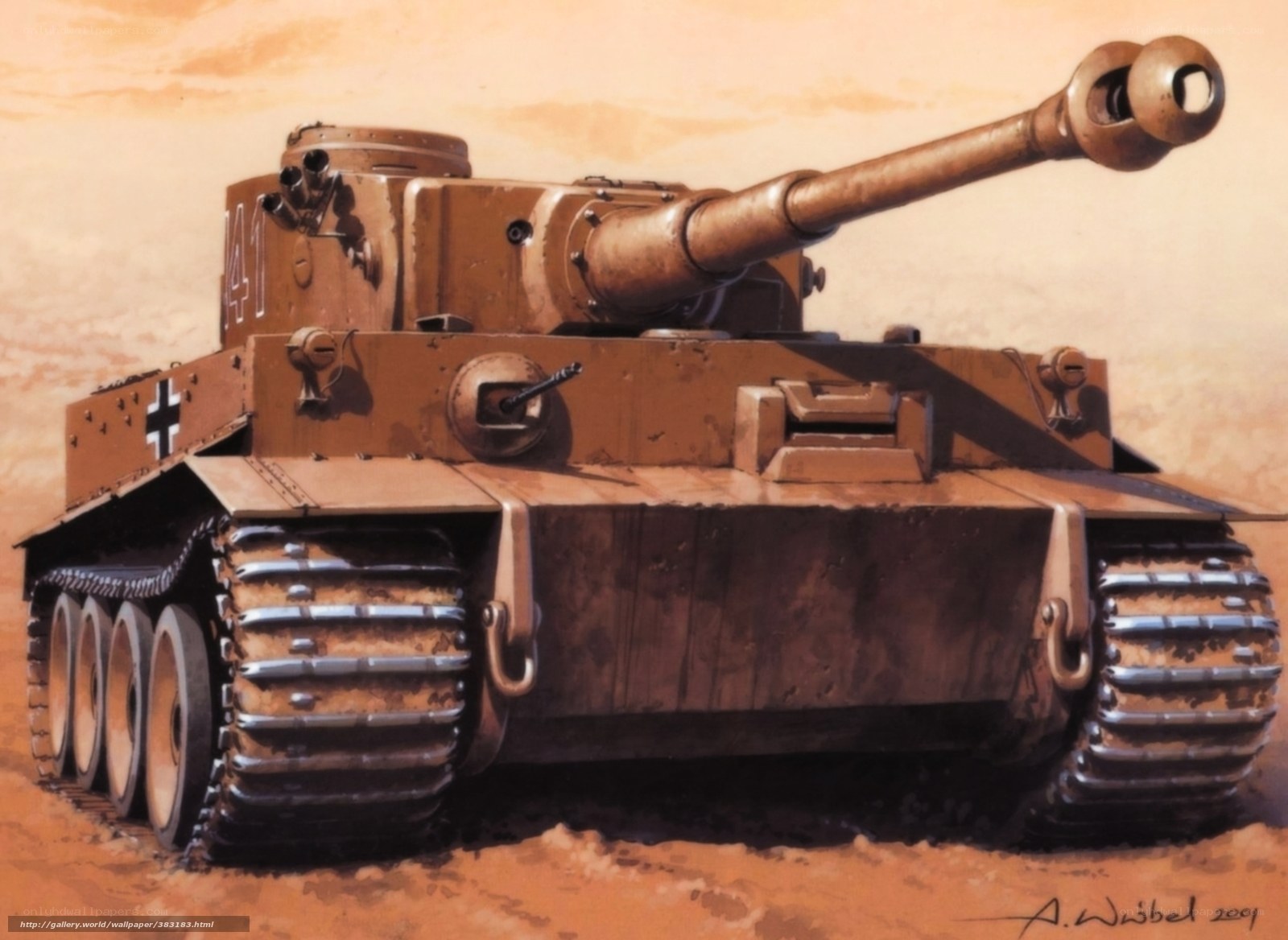 German Tiger tank in desert