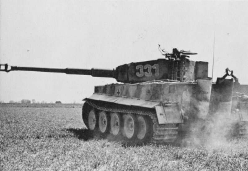 German Tiger tank in field
