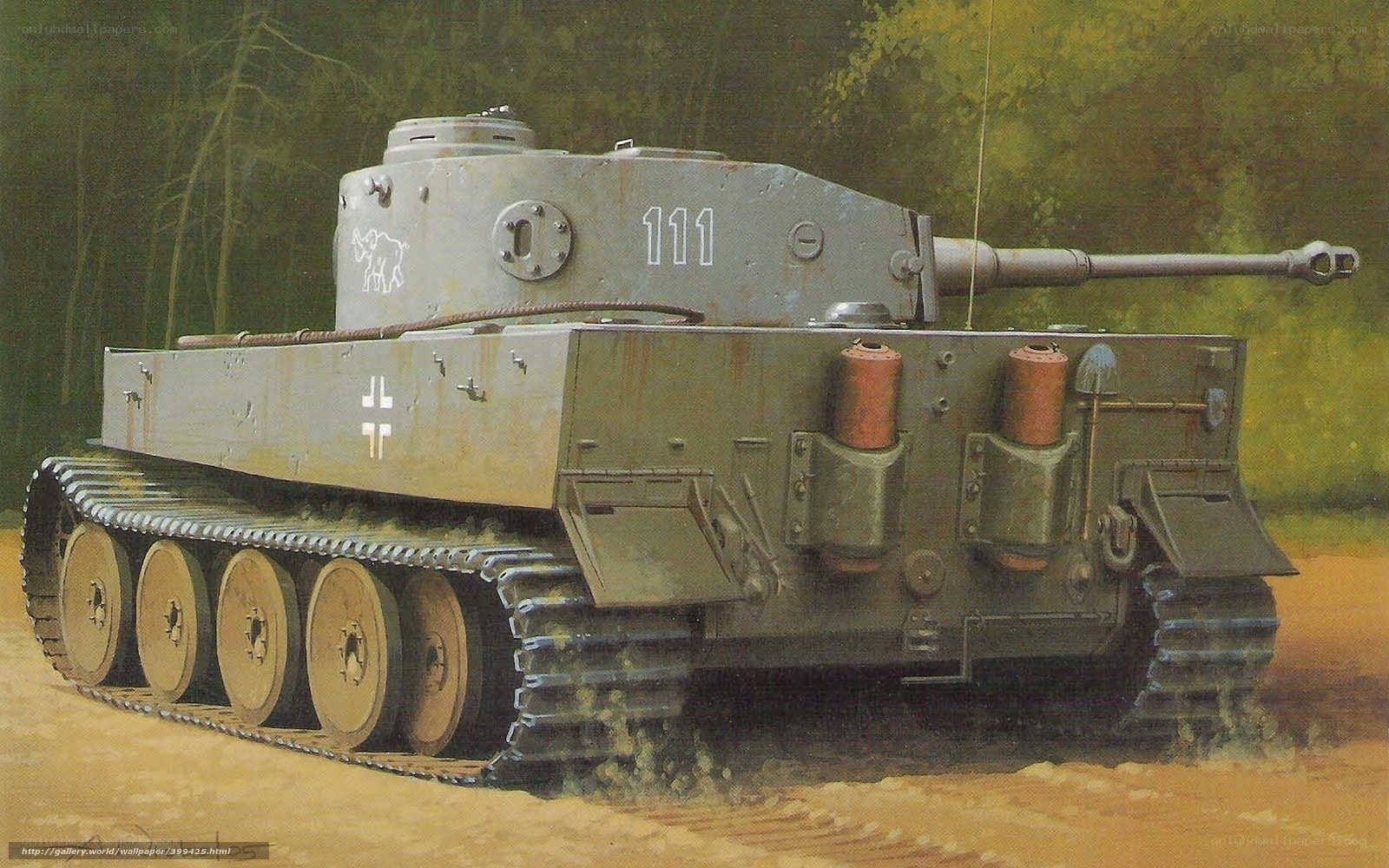 German Tiger tank in forest