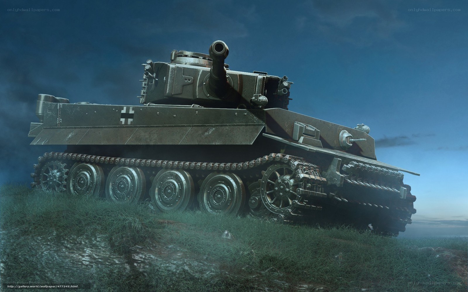 German Tiger tank on hill