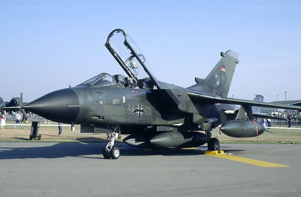 German Tornado fighter jet on display