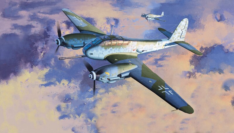German Twin-engine Aircraft — Blue