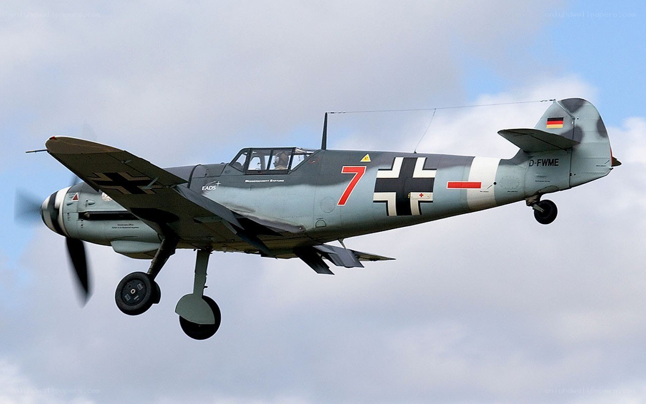 German WWII fighter plane in flight