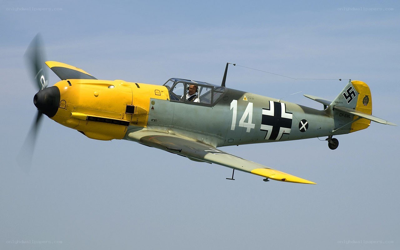 German WWII fighter plane in flight