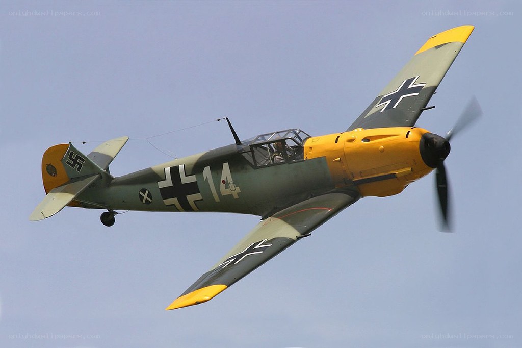 German WWII fighter plane in flight