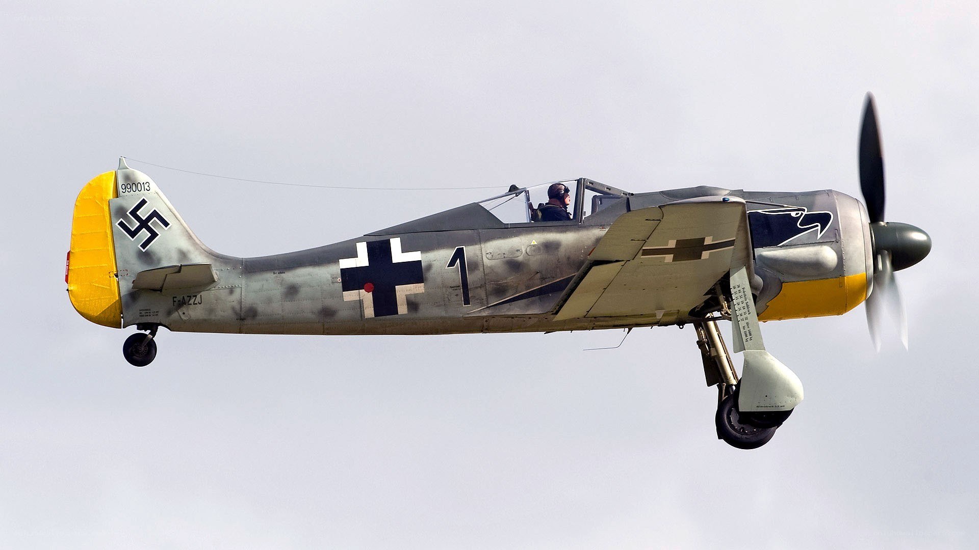 German WWII fighter plane in flight