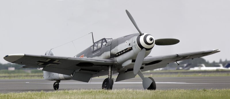 German WWII fighter plane on runway