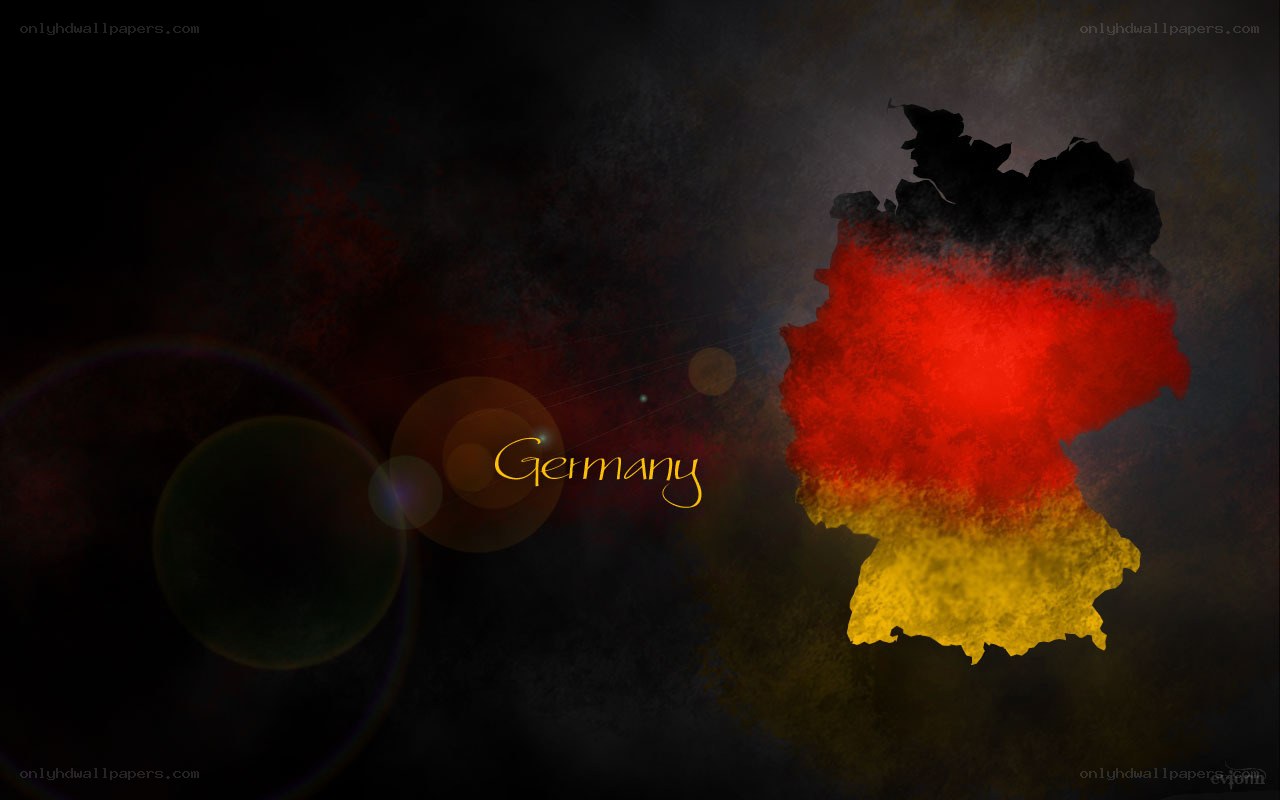 Germany map with flag colors