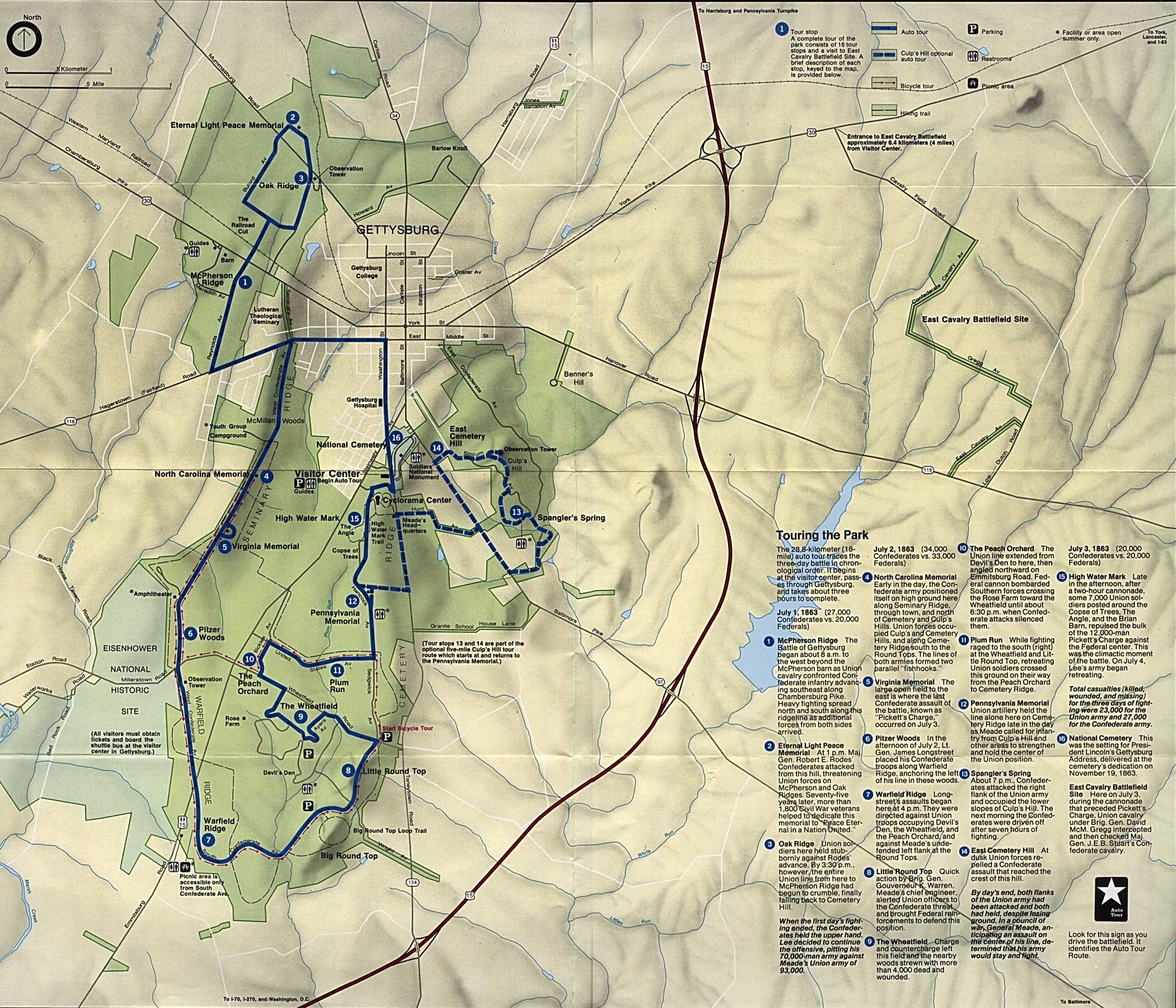 Gettysburg Battlefield Tour Map