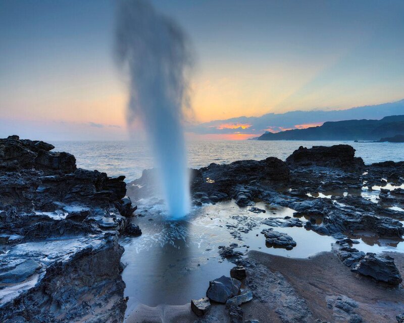 Geyser Erupting at Coast