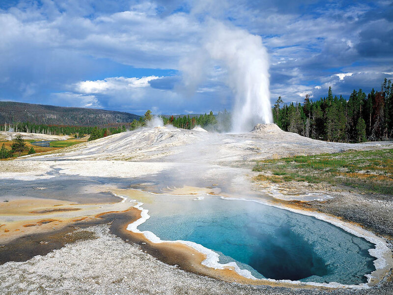 Geyser Erupting in Park