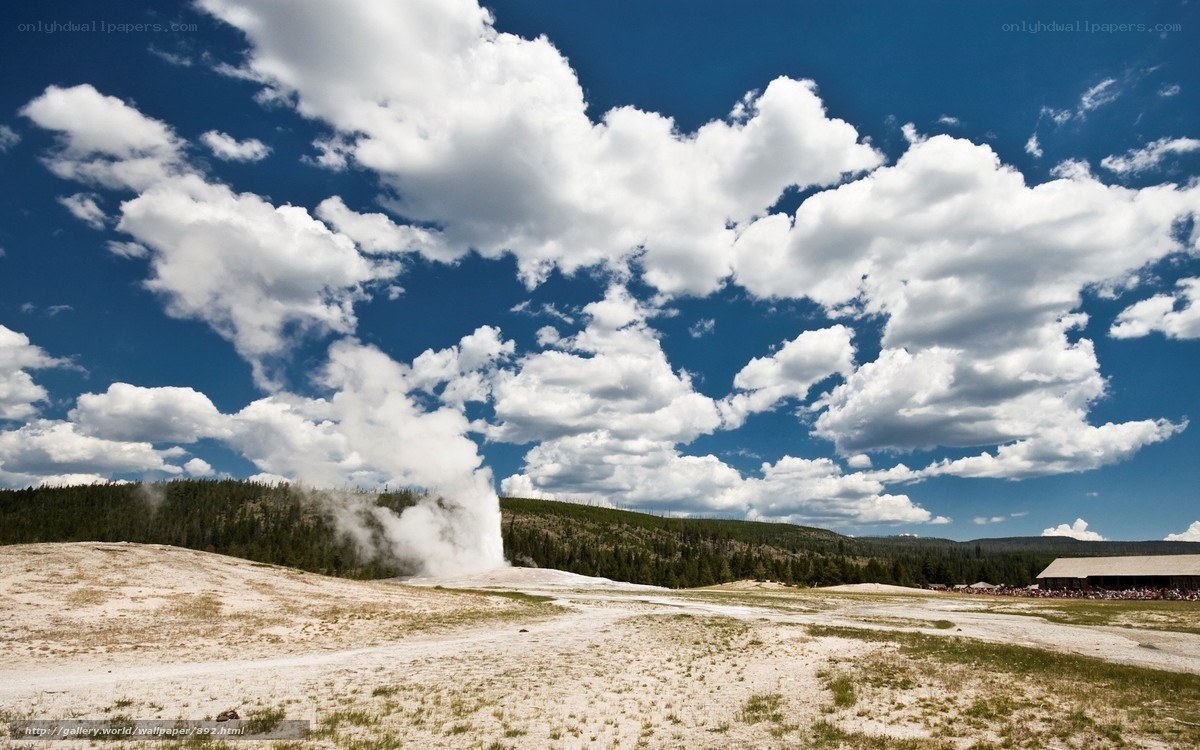 Geyser erupting in Yellowstone