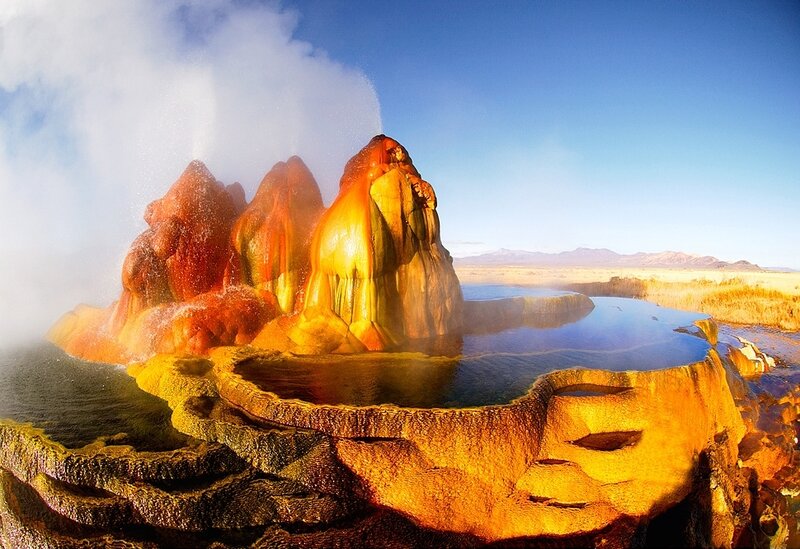 Geyser Erupting — Yellow
