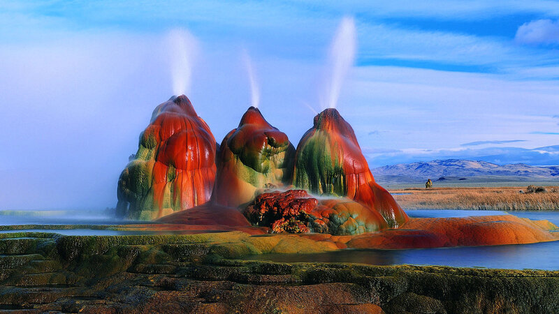 Geyser Formations — Red, Dramatic, Afternoon