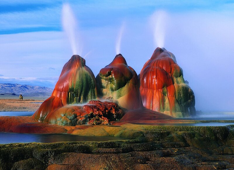 Geyser Formations — Red, Dramatic