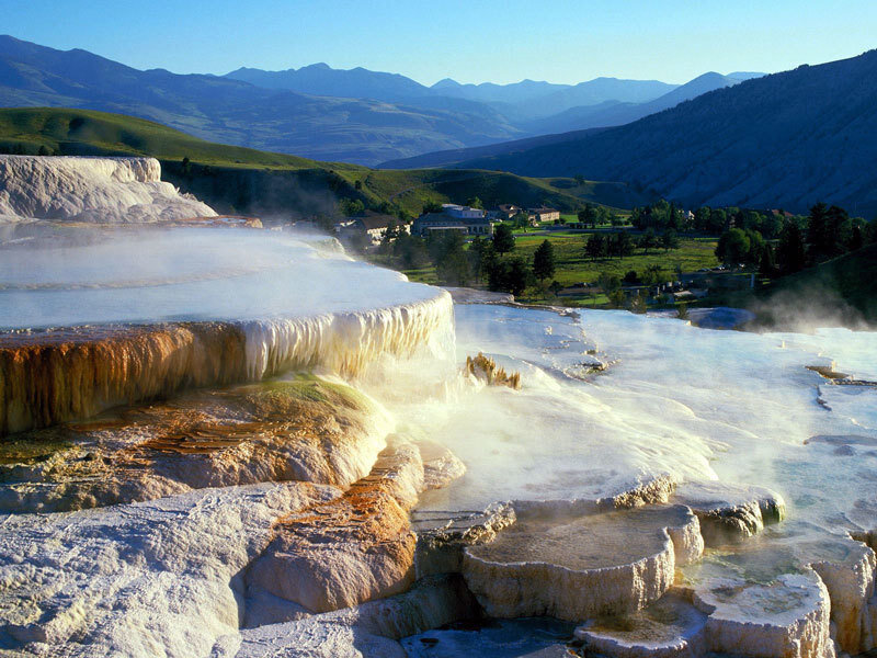 Geyser Terraces in Valley