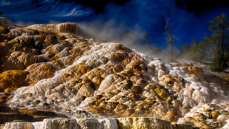 Geyser Terraces in Yellowstone