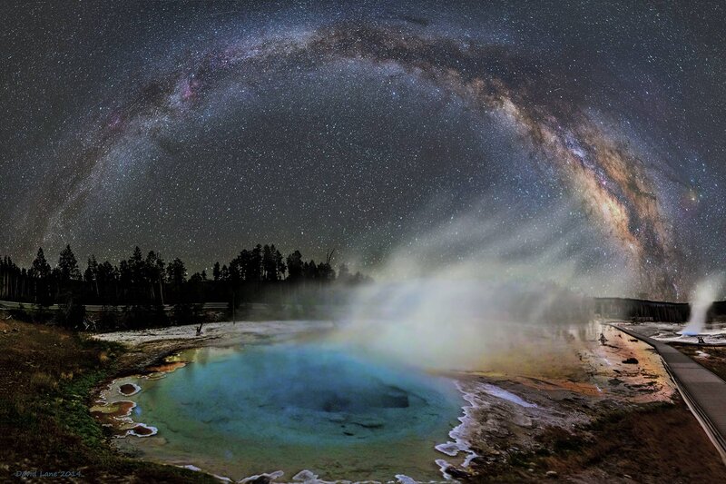 Geyser under Milky Way