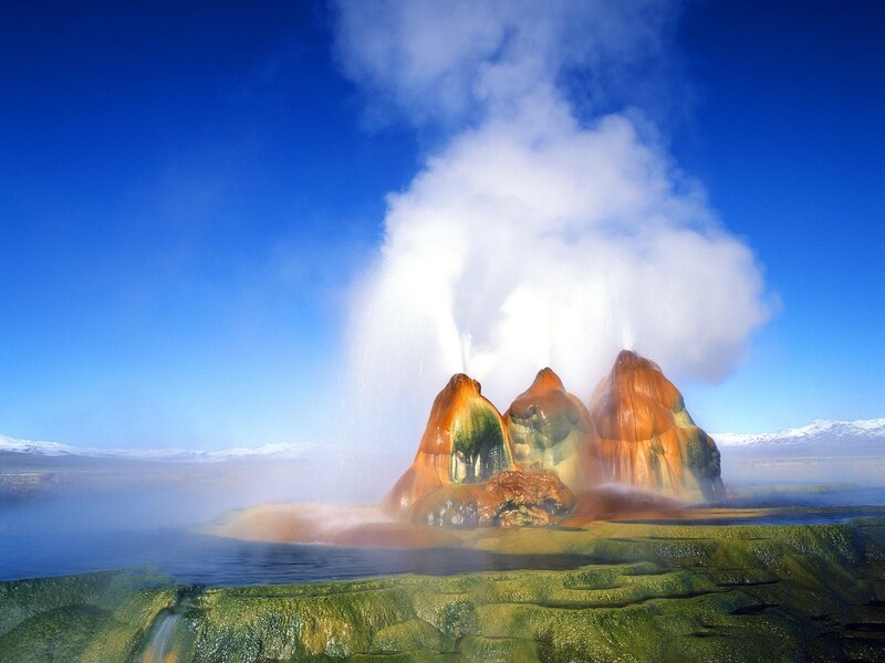 Geysir erupting in Iceland