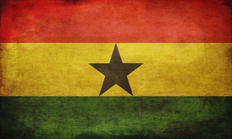 Ghana flag with distressed texture