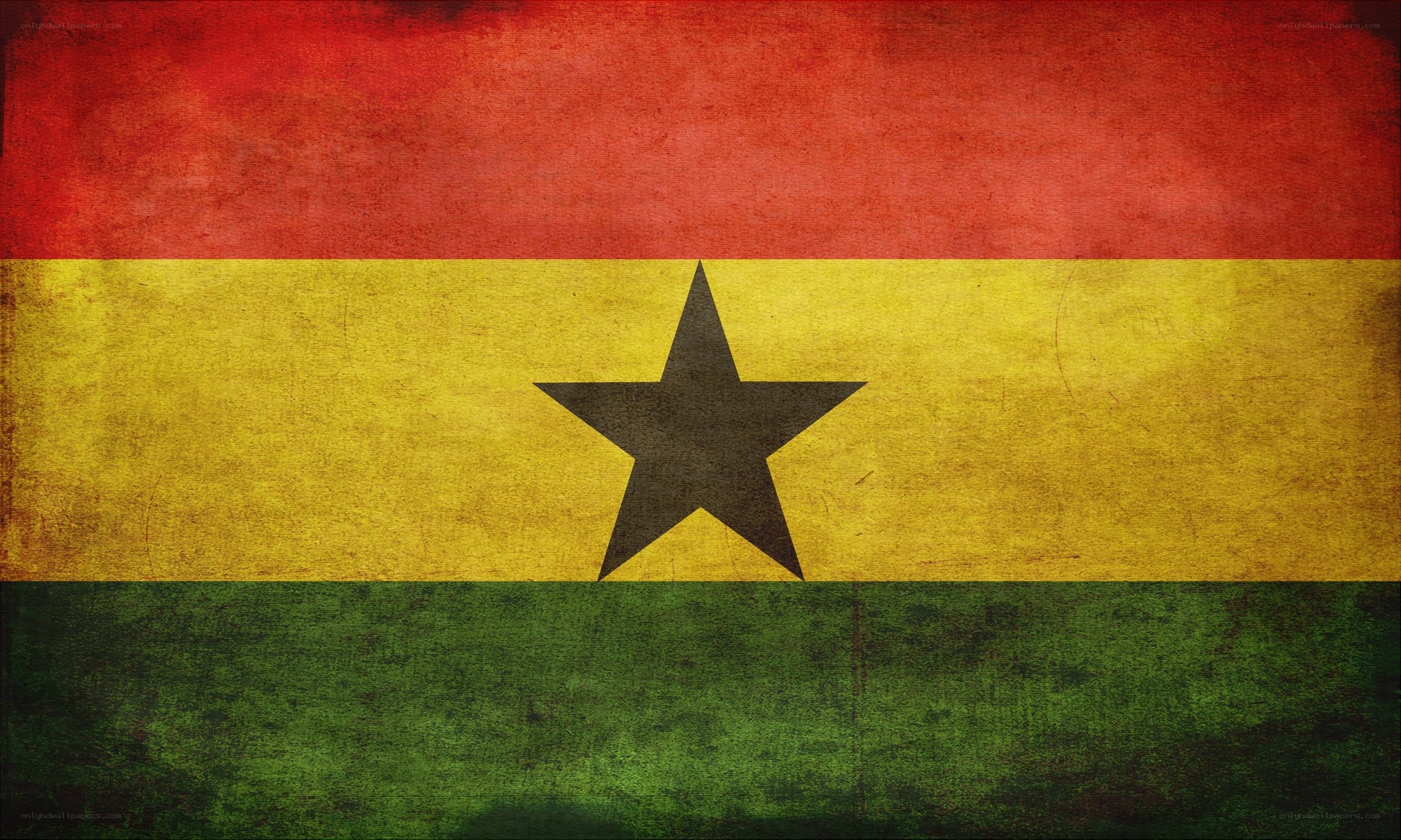 Ghana flag with distressed texture