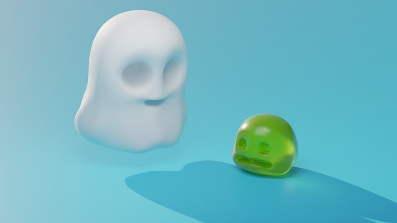 Ghost and Green Figure