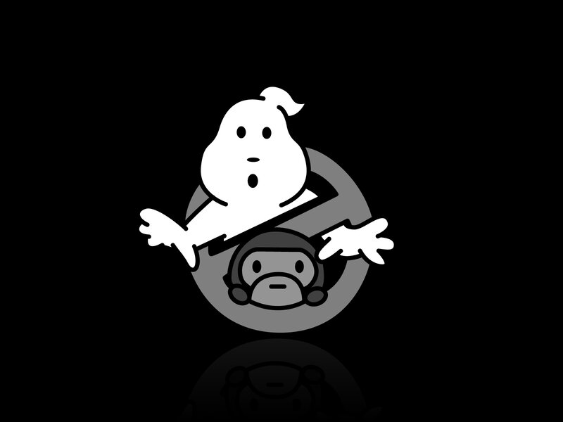 Ghost and monkey logo