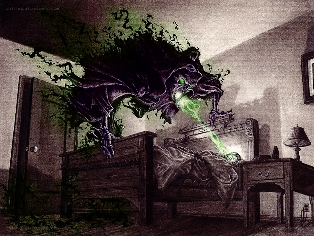 Ghost attacks sleeping person