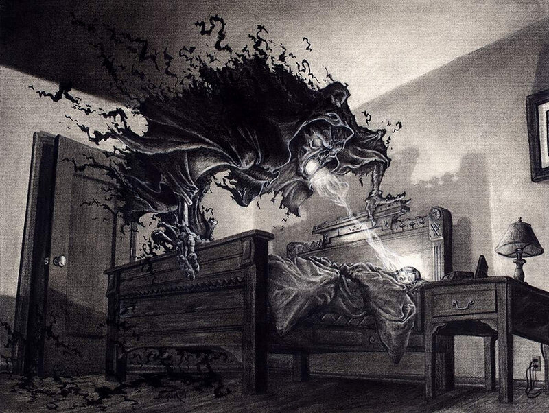 ghost attacks sleeping person