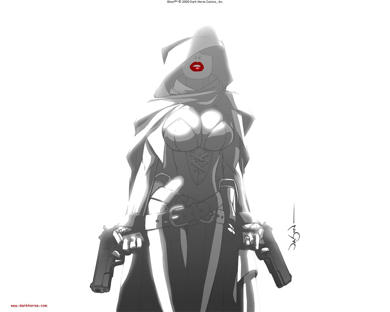 Ghost character with dual pistols