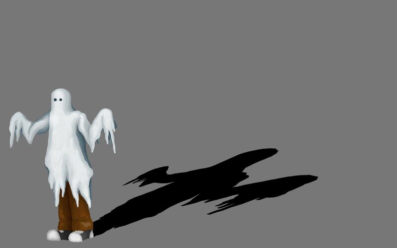 ghost character with shadow