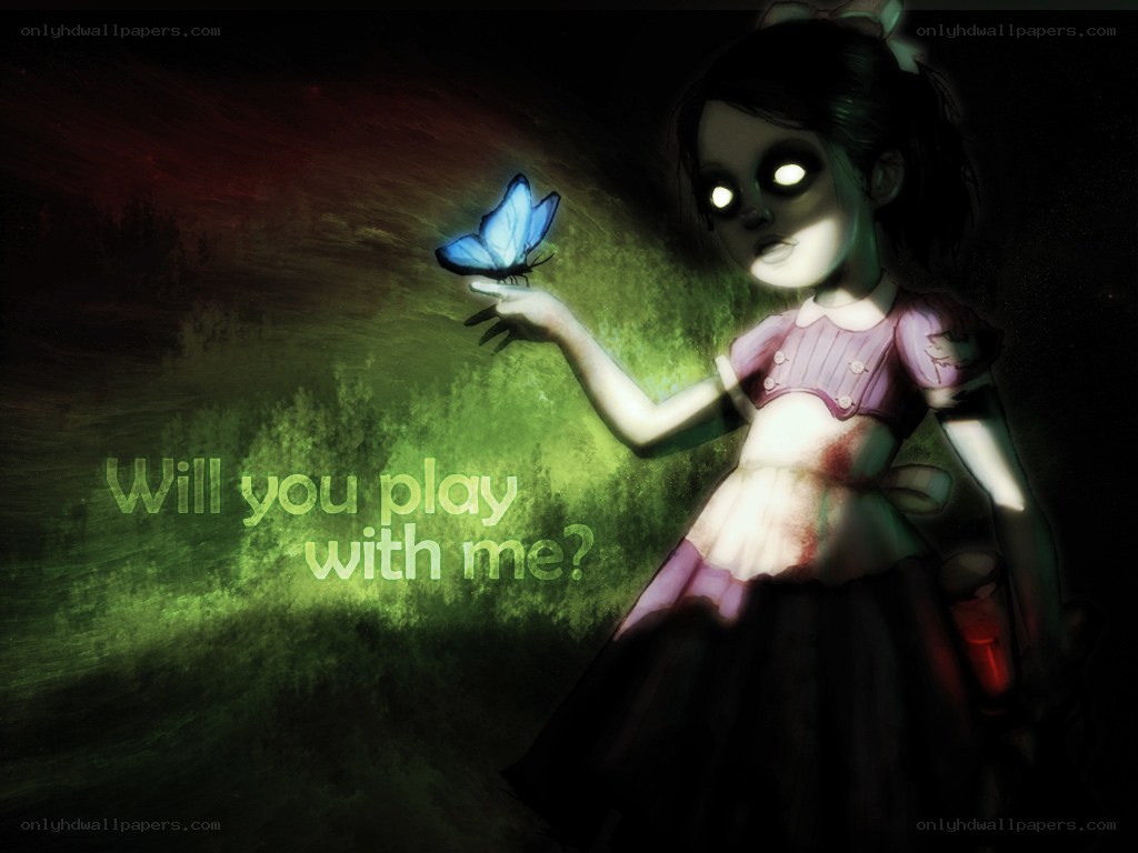 Ghost girl with butterfly